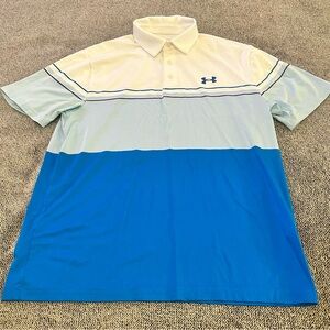 Under Armour white and blue color blue polo